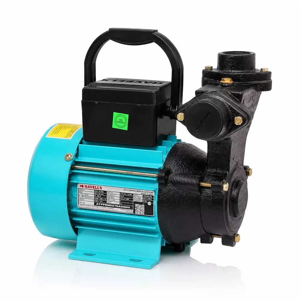 Havells 1 HP Single Phase Self Priming Monoblock Pump 2650-700 LPH, JOY1 Ultra