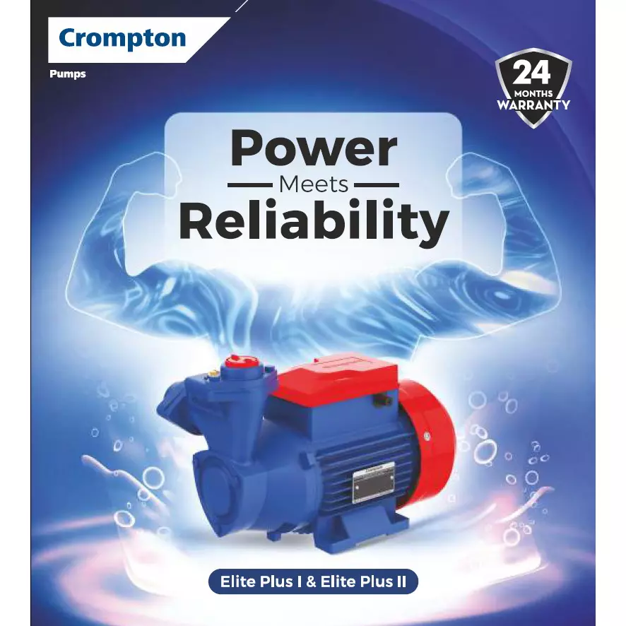 Crompton 1 HP Self Priming Mini Pump Turbo Fill Plus Series Single Phase and 4150-1000 LPH Flow Rate, ELITE PLUS I