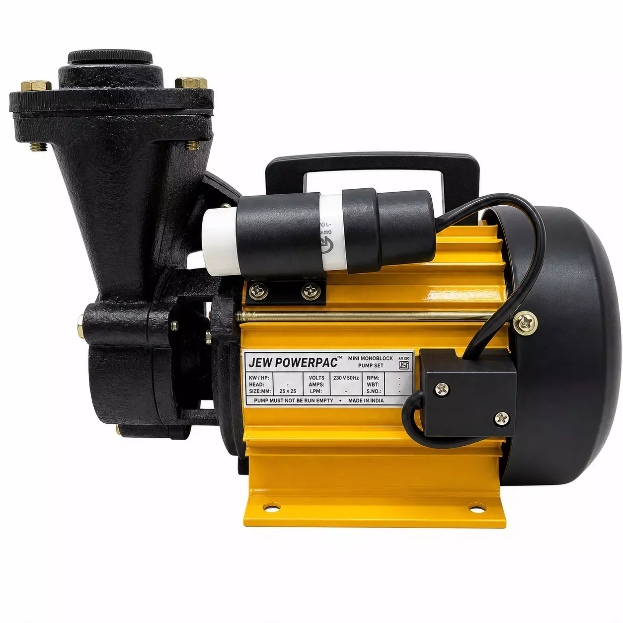 Jew Powerpac 0.5 HP Self Priming Monoblock Pump Aluminium Motor Winding 6-21 m Head Range and 1900-450 LPH Flow Rate, JEW-05 ULTRA