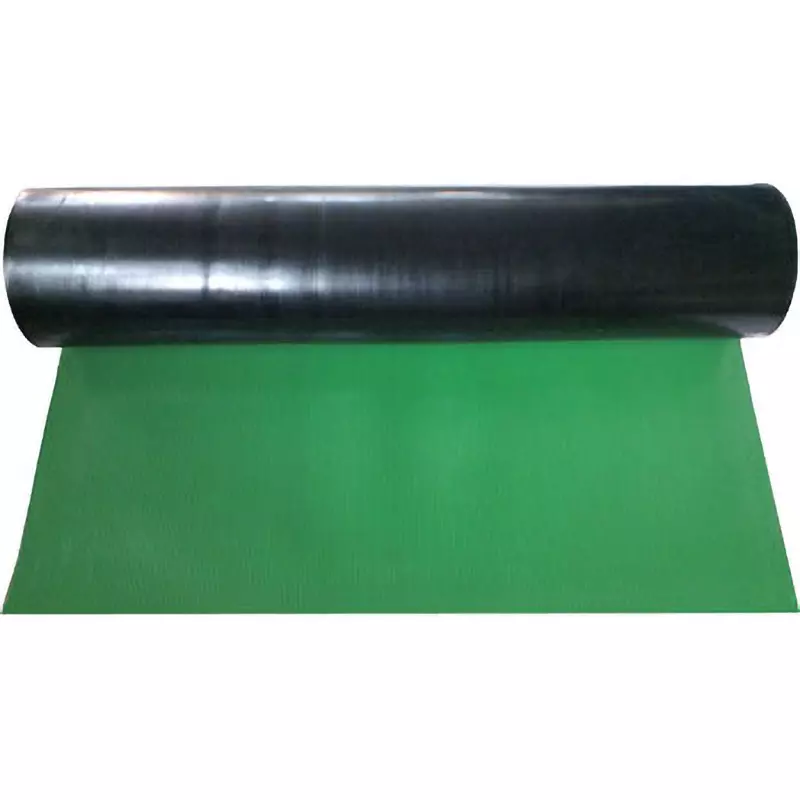 MonotaRO Rubber Mat B (Front) green, (back) black 3 mm Thickness, Vertical stripes (Roll of 10 Metre)