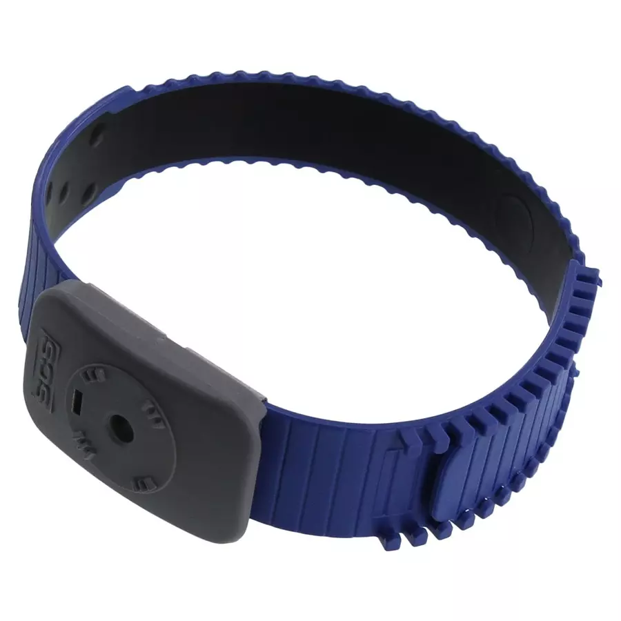 SCS DUAL CONDUCTOR WRIST BAND, ADJUSTABLE, THERMOPLASTIC, BLUE, 4720.