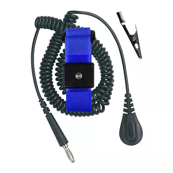 DESCO Wrist Band, Adjustable, 273.05mm, Blue, 09078