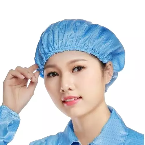 GLOBALSS Round Type ESD Cap Polyester Blue Medium Resistance 10⁶ to 10¹¹Ω