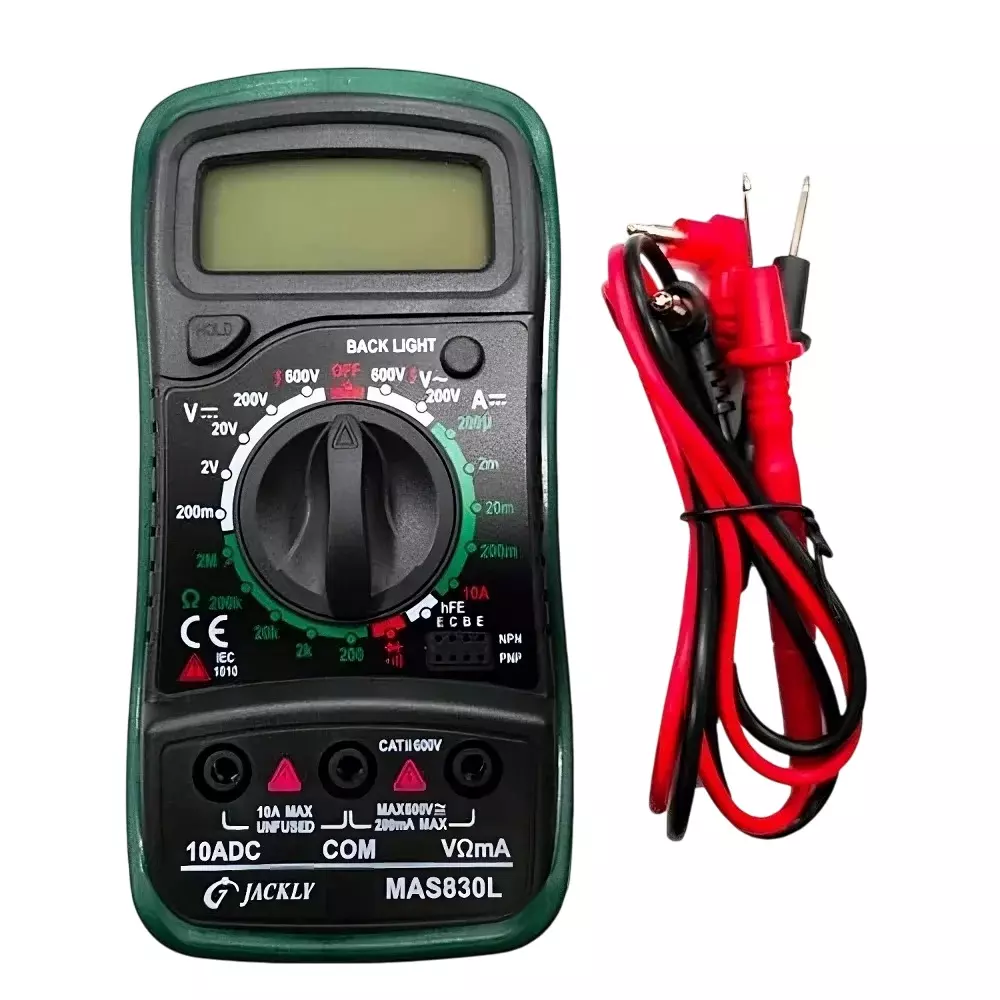 GLOBALSS 830 Series Pocket Size Digital Multimeter 2000 Counts LCD Display 10 Amp, JACKLY 830