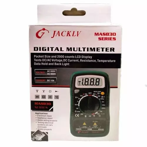 GLOBALSS 830 Series Pocket Size Digital Multimeter 2000 Counts LCD Display 10 Amp, JACKLY 830