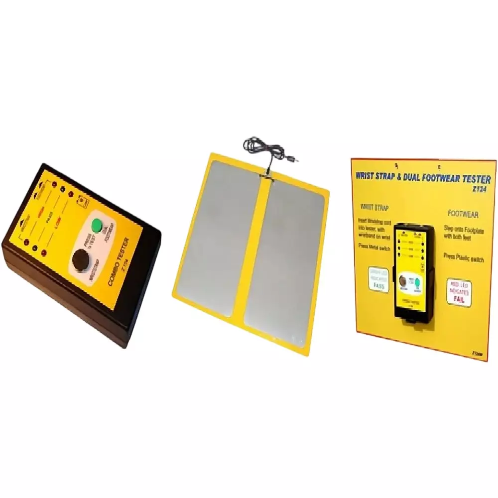 GLOBALSS ESD Combo Tester Yellow & Black for ESD Wrist Strap & Footwear Testing, Z124