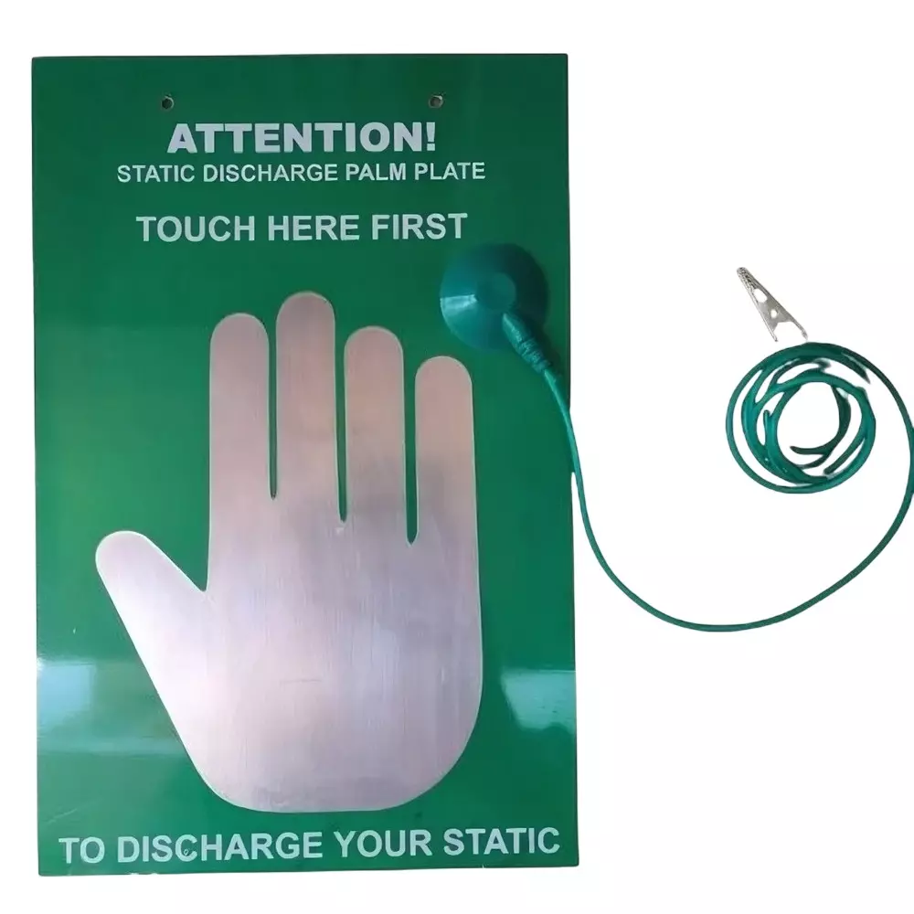 GLOBALSS Static Discharge Palm Plate Stainless steel 30x20 cm, GSS303P