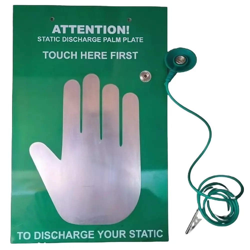 GLOBALSS Static Discharge Palm Plate Stainless steel 30x20 cm, GSS303P