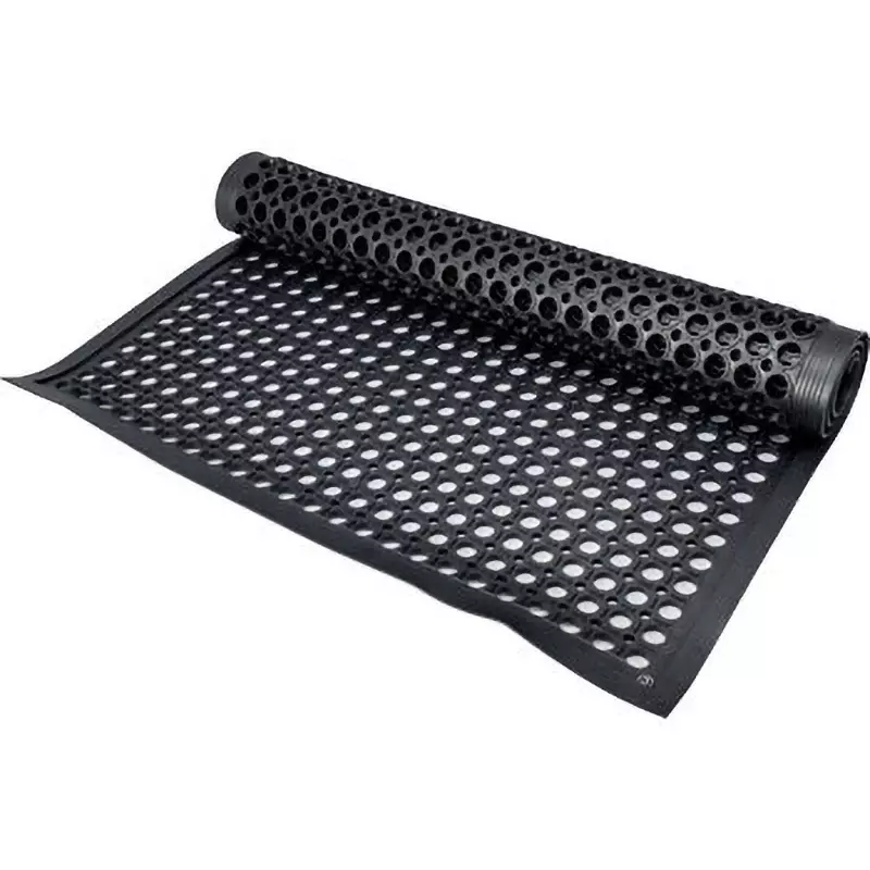MonotaRO Perforated Rubber Mat Black 11 mm Thickness, 910x1520
