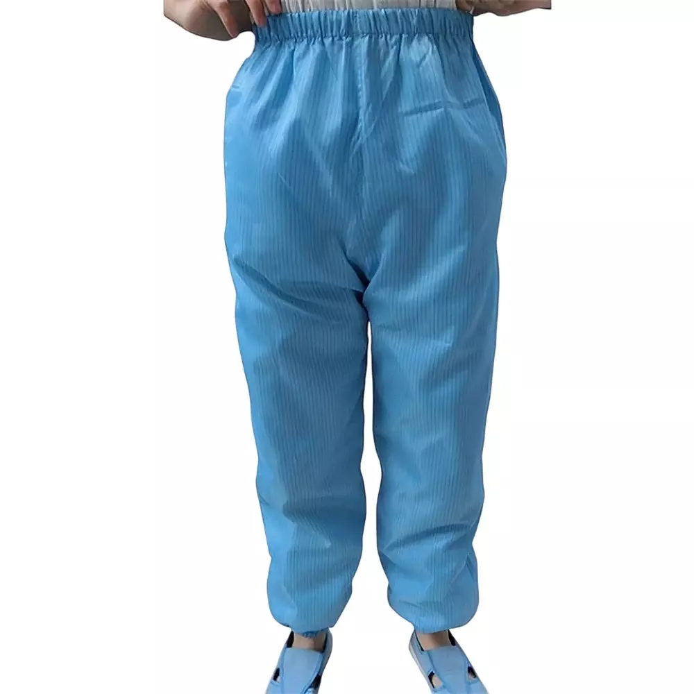 GLOBALSS ESD Pant Antistatic Lower 98% Polyester, 2% Conductive Yarn Blue Small