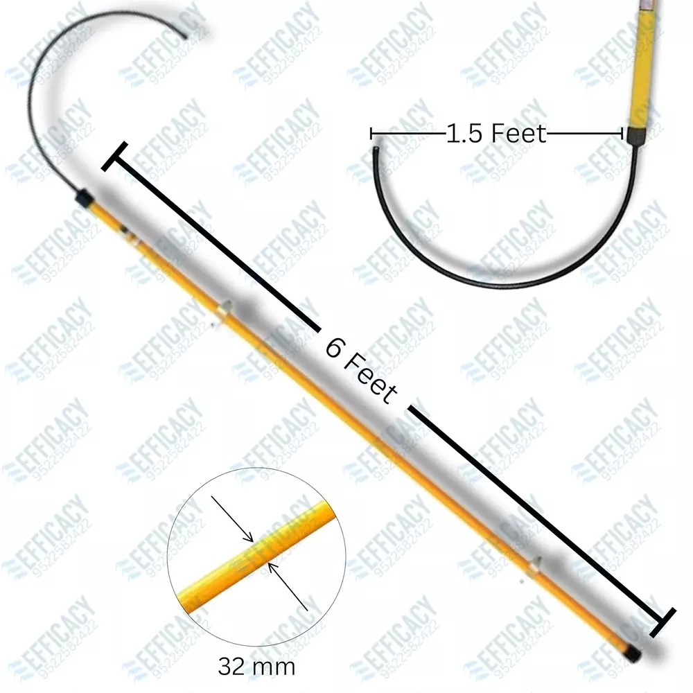 EFFICACY Electrical Rescue Hook 183 cm (6 ft) Extra Wide Hook Non-Slip Black & Yellow for 33 kW