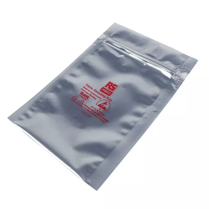 RS PRO Anti-Static Bag 457 mm Zip Lock 100 Per Pack EN 61340-5-1 Compliant, 2842338 (Pack of 10)