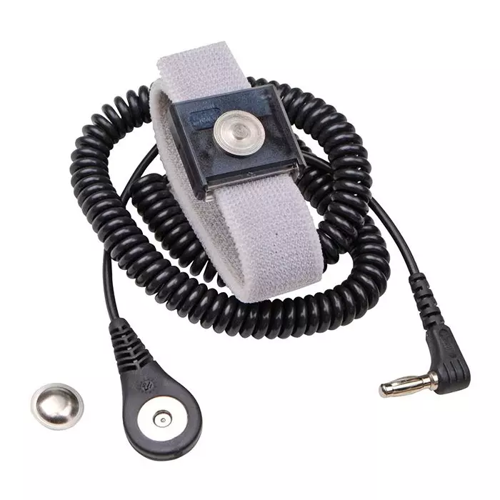 DESCO ADJ ELASTIC WRIST STRAP, 6FT, GREY, 09202