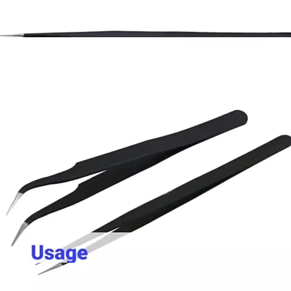 GLOBALSS Assembly Tools Tweezer Set SS, Metal Black