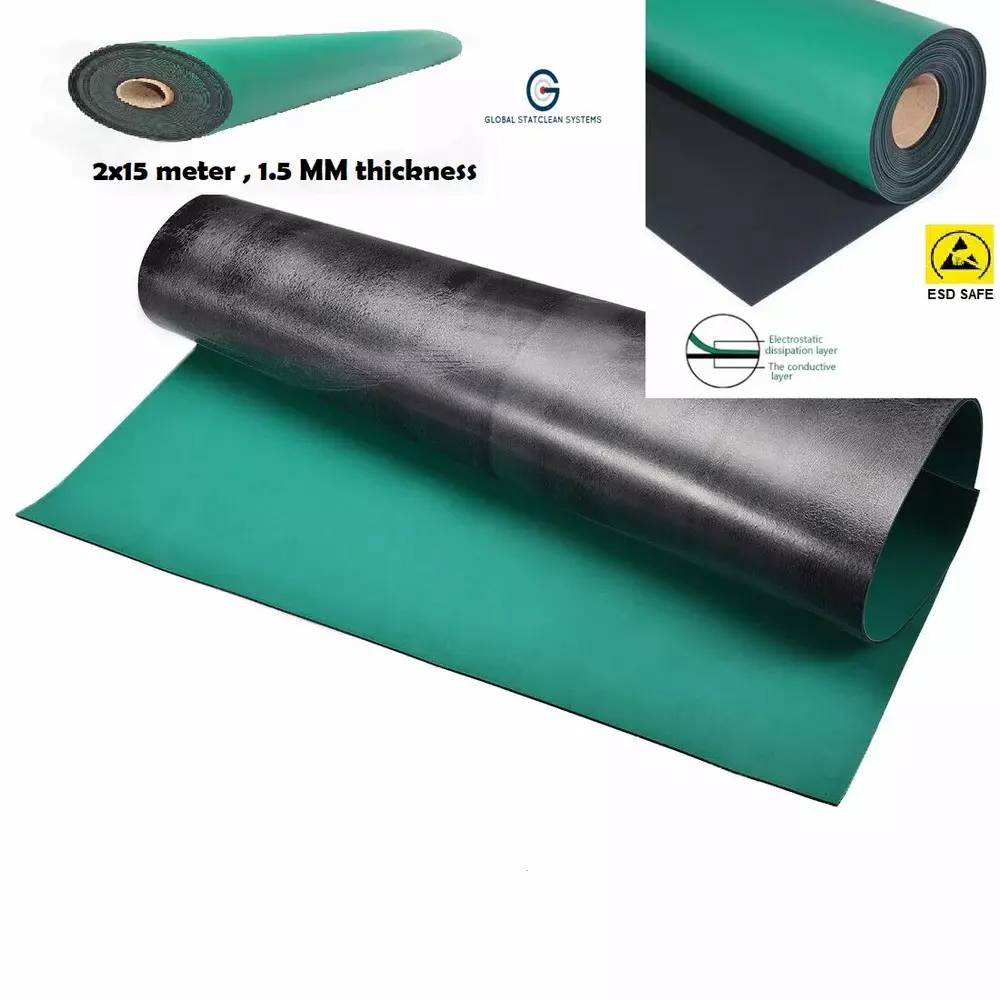 GLOBALSS ESD Safe Mat Pvc Blended With Antistatic Agent Green