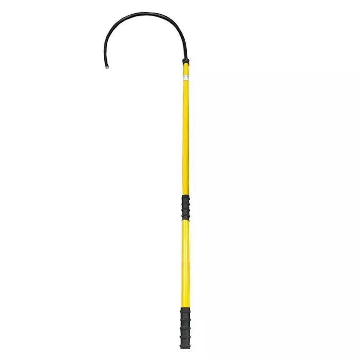 Efficacy 6 Feet (182.88 cm) Electrical Rescue Hook Fiberglass Body, 11 kV (Minimum) Voltage in Grey Color, WI-11KV-ELECTRIC-HOOK