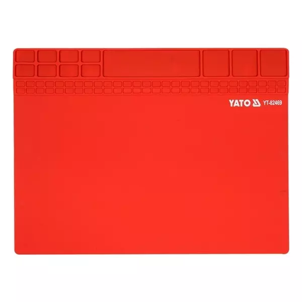 Yato Silicone Soldering Mat 300x400 mm Size and 395x57 mm Magnetic Tape in Orange Color, YT-82469