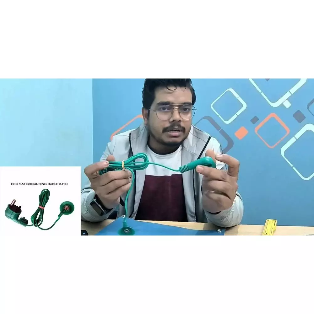 GLOBALSS ESD Grounding Plug Green 1-2 m for Earthing of ESD Table, G38-3P