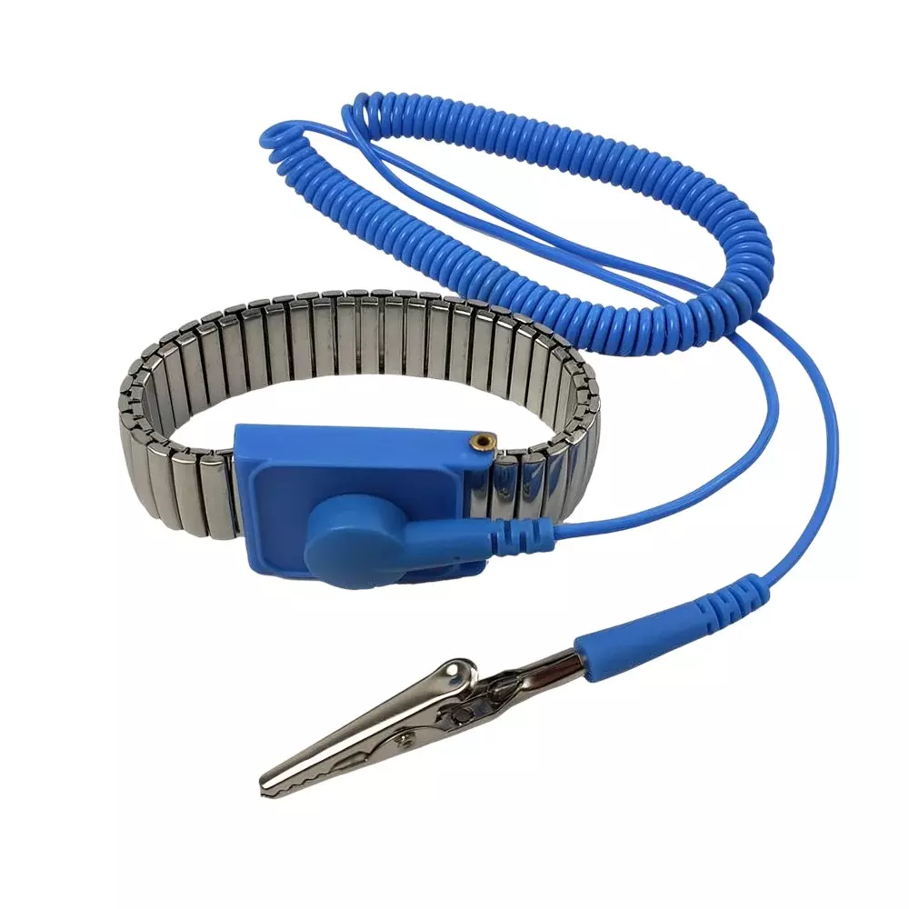 GLOBALSS Wrist Band Strap Steel, PU & PVC Material Blue