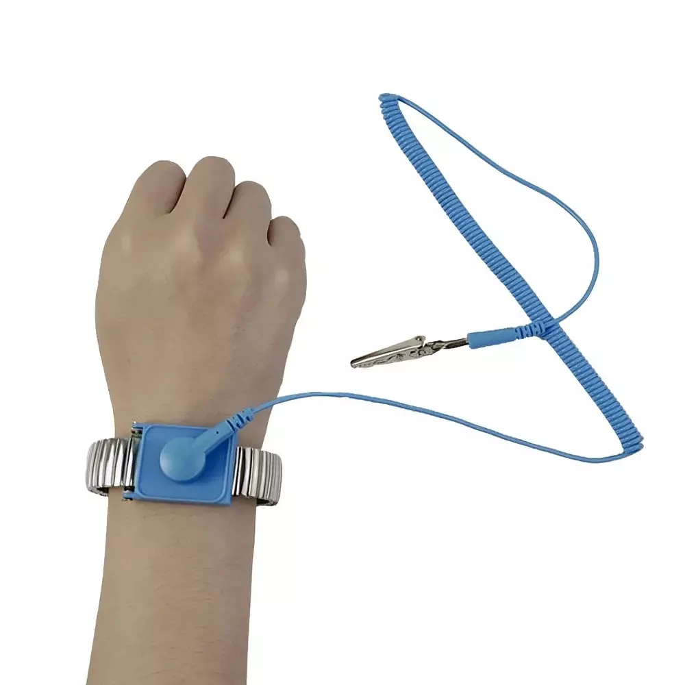 GLOBALSS Wrist Band Strap Steel, PU & PVC Material Blue