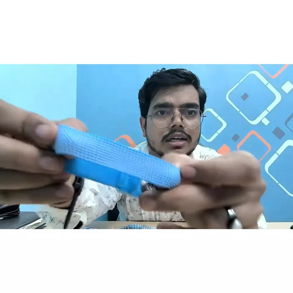 GLOBALSS Button Type Wrist Strap PVC Blue