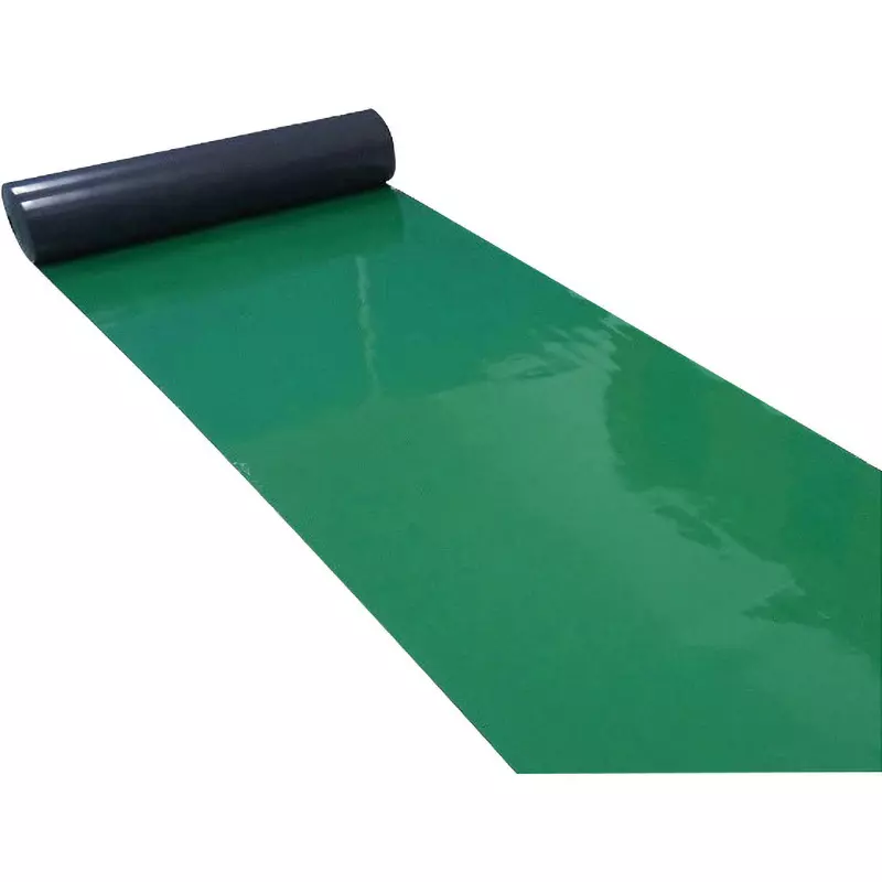 MonotaRO Flat Mat Shiny Mat Pvc (Front) green, (back) black 1.5 mm Thickness, 44362159 (Roll of 1 Pcs)