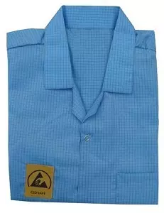 GLOBALSS GSS ESD Antistatic Apron 98% Polyester, 2% Conductive Yarn Blue Small