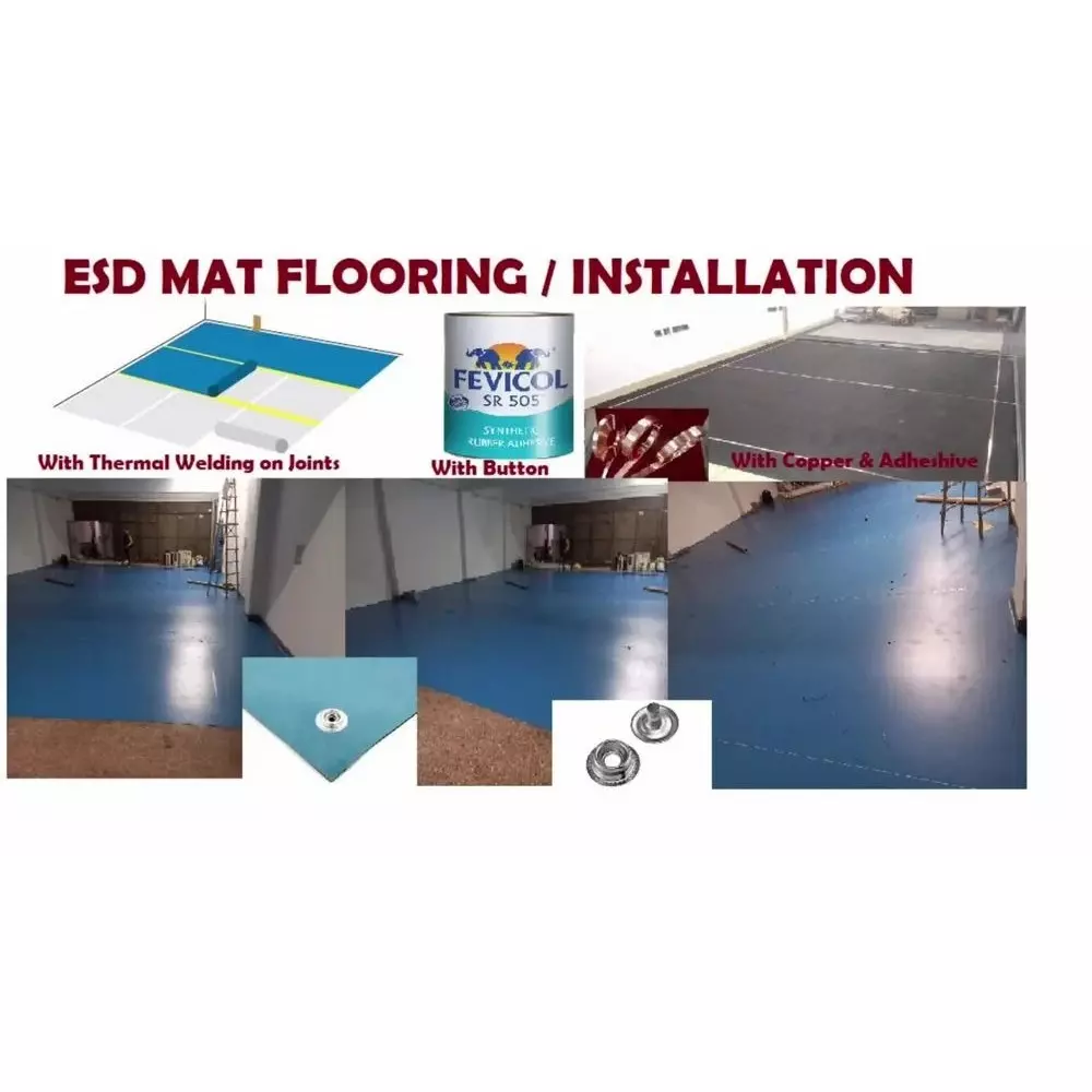 GLOBALSS Flooring Mat Pvc Blended With Antistatic Agent Blue