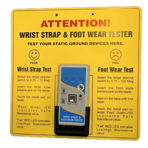 GLOBALSS Wrist Strap Blue Check Anti Static for ESD Protection, WSFT 01