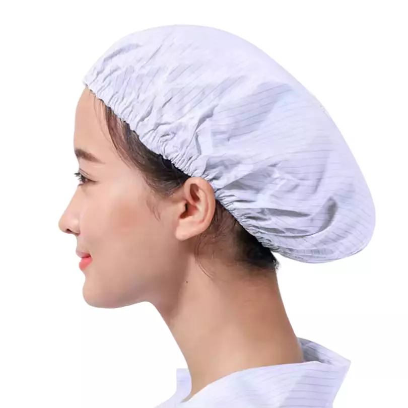 GLOBALSS Round Type ESD Cap Polyester White Medium Resistance 10⁶ to 10¹¹Ω