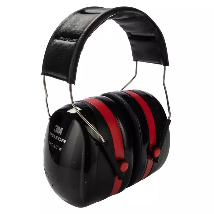3M Optime III Ear Defender with Headband 34dB Black Red, H540A-411