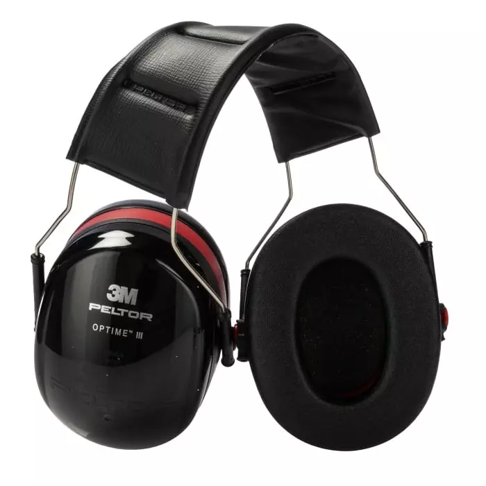 3M Optime III Ear Defender with Headband 34dB Black Red, H540A-411