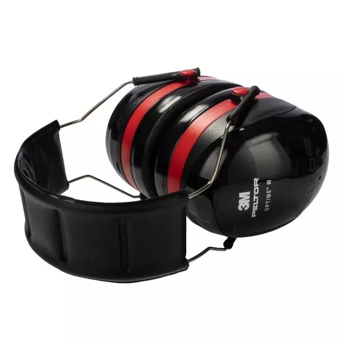 3M Optime III Ear Defender with Headband 34dB Black Red, H540A-411