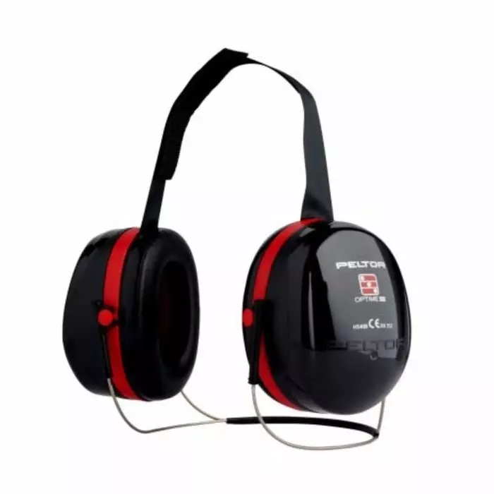 3M Optime III Ear Defender with Neckband 34dB Black Red, H540B-412