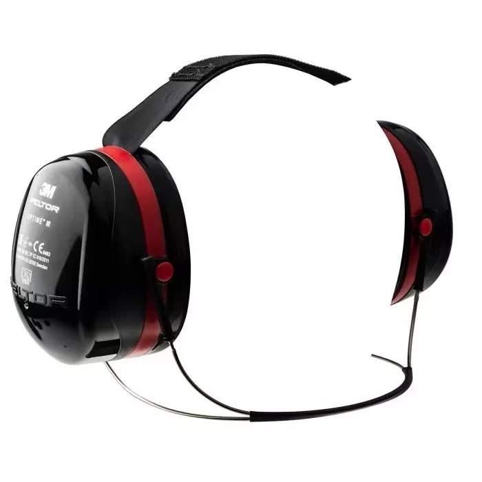 3M Optime III Ear Defender with Neckband 34dB Black Red, H540B-412