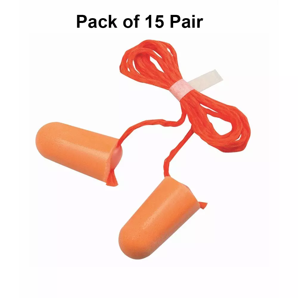 3M Corded Moulded Earplugs Orange Foam Noise Protection for Musician’s, Swimming & Industrial Use, 1110 (Pack of 15 Pair)