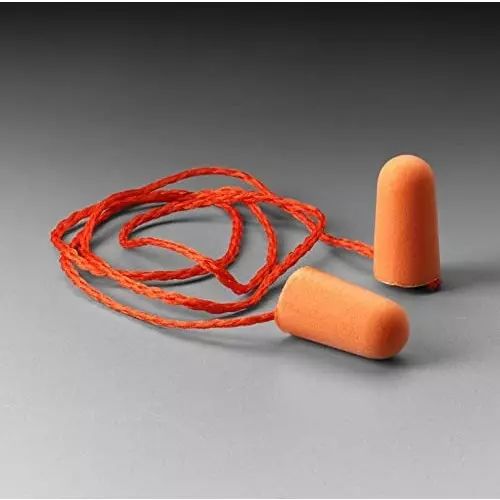 3M Corded Moulded Earplugs Orange Polyurethane Noise Reduction for Musician’s, Swimming & Industrial Use, H-101 (Pack of 1 Pair)
