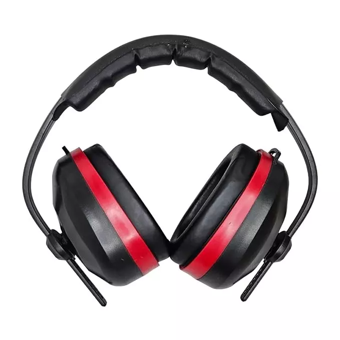 Venus N-550 Earmuff 29 dB NRR and 32 dB SNR Adjustable, Cushioned ABS Plastic Black & Red Free Size, 120620201
