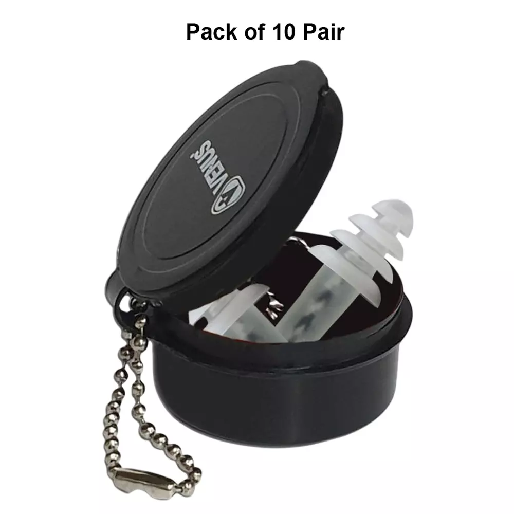 venus-n-303-reusable-earplugs-polyvinyl-chloride-pvc-tpe-27-db-nrr-multi-flange-transparent-clear-free-size-120611401-pack-of-10-pair