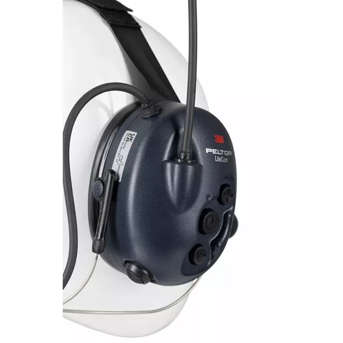 3M LiteCom Wired Speak Listen Electronic Ear Defenders with Neckband 32dB Blue Noise Cancelling Microphone, MT53H7B4400
