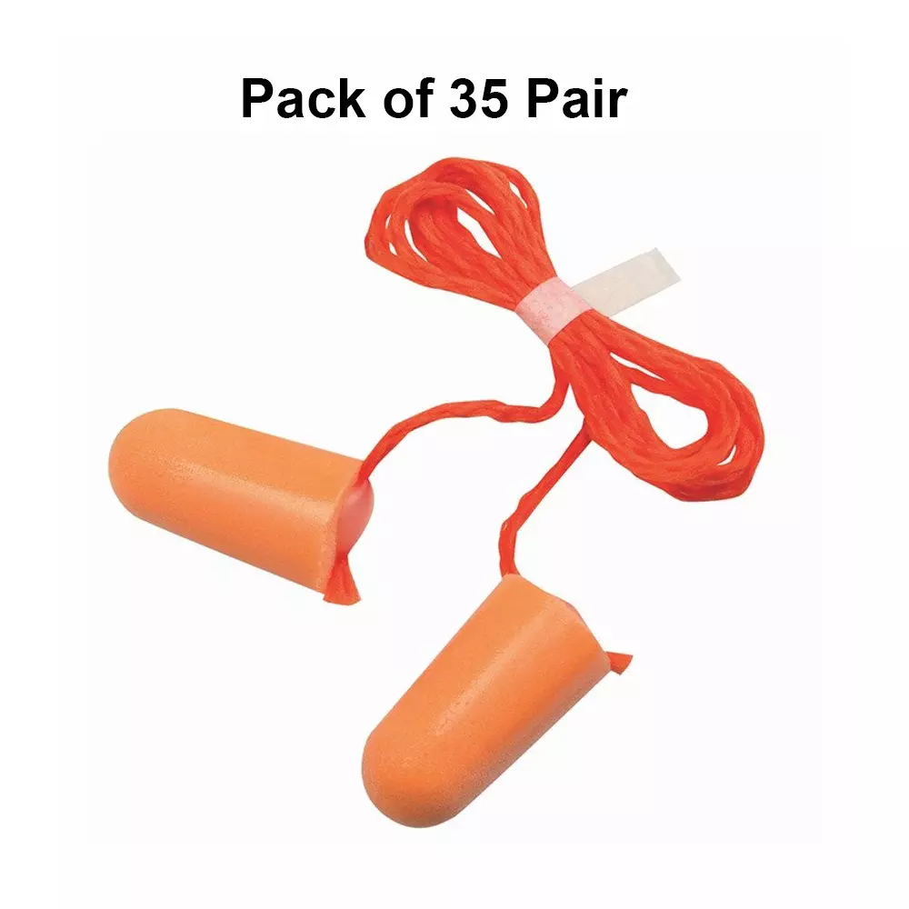3M Corded Moulded Earplugs Orange Foam Noise Protection for Musician’s, Swimming & Industrial Use, 1110 (Pack of 35 Pair)