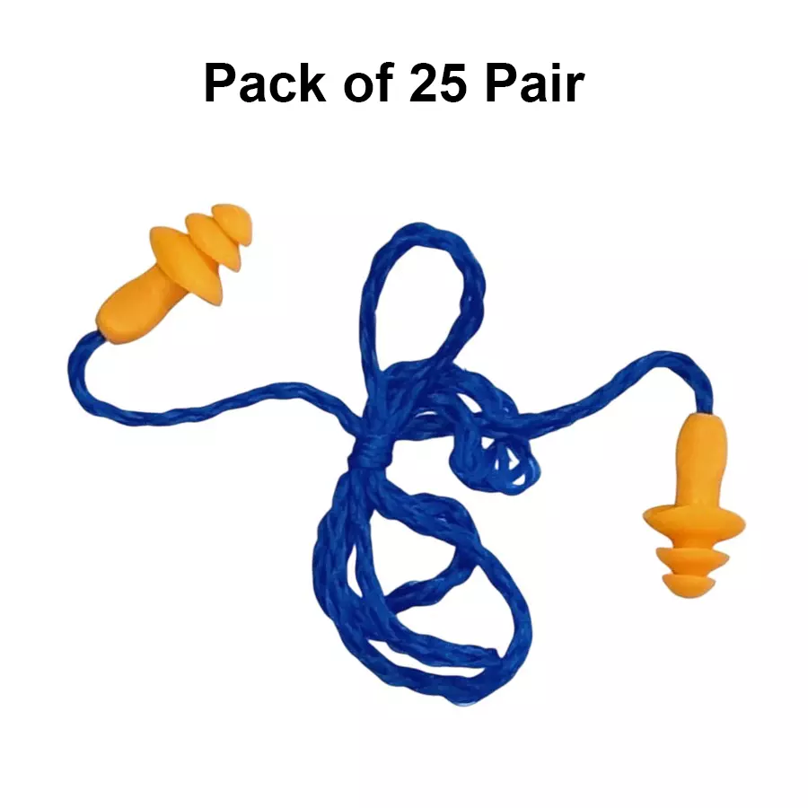 3M Corded Moulded Earplugs Orange & Blue Silicone Noise Protection Compact Design for Musician’s, Swimming & Industrial Use, 1270 (Pack of 25 Pair)