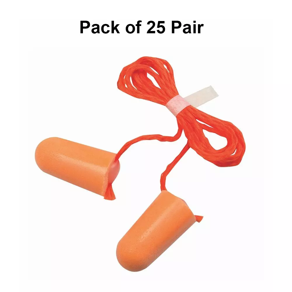 3M Corded Moulded Earplugs Orange Foam Noise Protection for Musician’s, Swimming & Industrial Use, 1110 (Pack of 25 Pair)