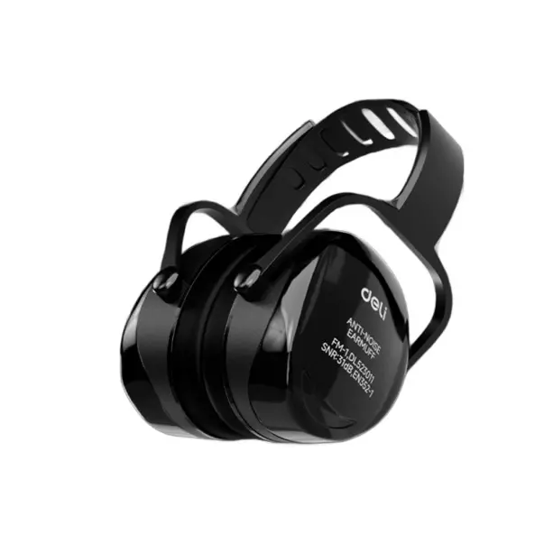 DELI Anti-Noise Earmuffs SRN: 31 dB Three-Level Adjustable Headband Black, DL523011