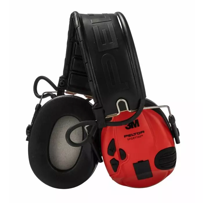 3M SportTac Wired Electronic Ear Defenders with Headband 26dB Red, MT16H210F-478-RD
