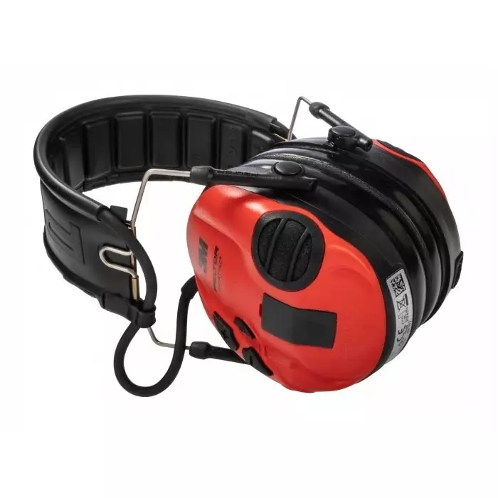 3M SportTac Wired Electronic Ear Defenders with Headband 26dB Red, MT16H210F-478-RD