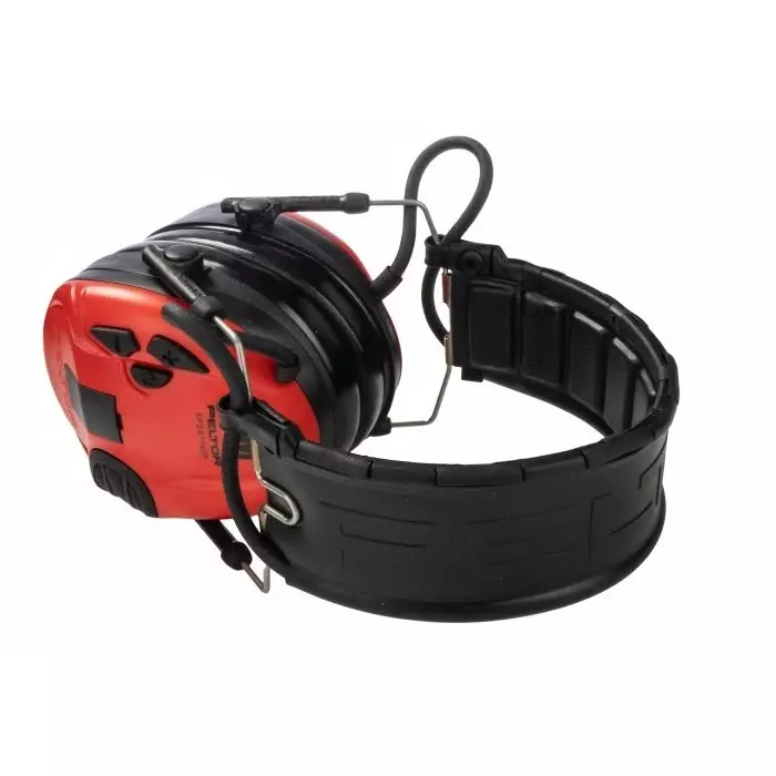 3M SportTac Wired Electronic Ear Defenders with Headband 26dB Red, MT16H210F-478-RD
