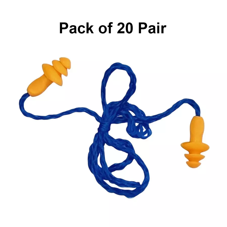 3M Corded Moulded Earplugs Orange & Blue Silicone Noise Protection Compact Design for Musician’s, Swimming & Industrial Use, 1270 (Pack of 20 Pair)