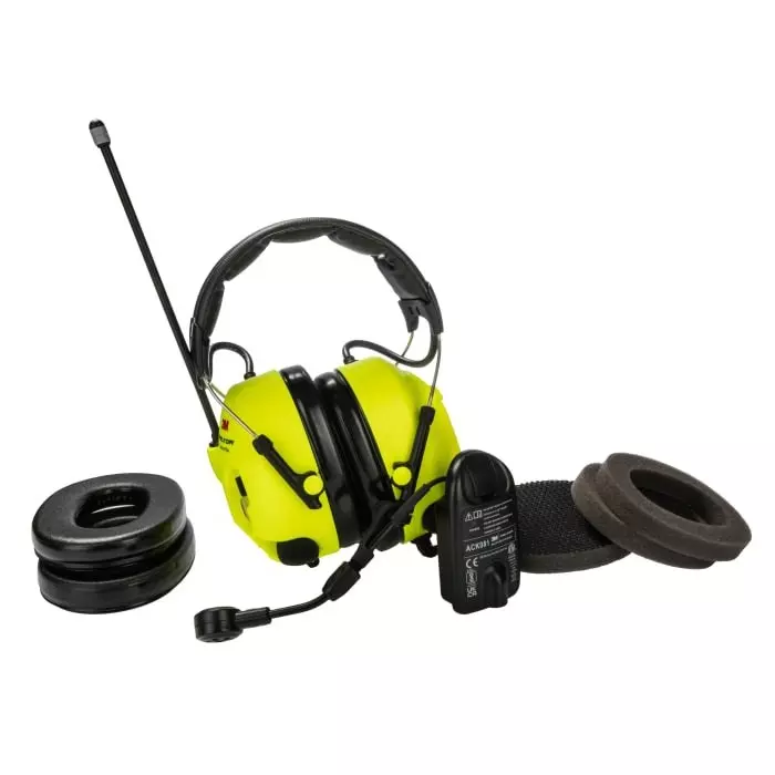 3M LiteCom Plus Wireless Speak Listen Electronic Ear Defenders with Headband 32dB Yellow Noise Cancelling, MT73H7A4410EU
