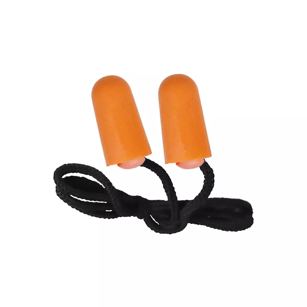 Bison Life Corded 37 dB Disposable PU Ear Plug Orange Polyurethane Foam, EP1112 (Pack of 50 Pairs)